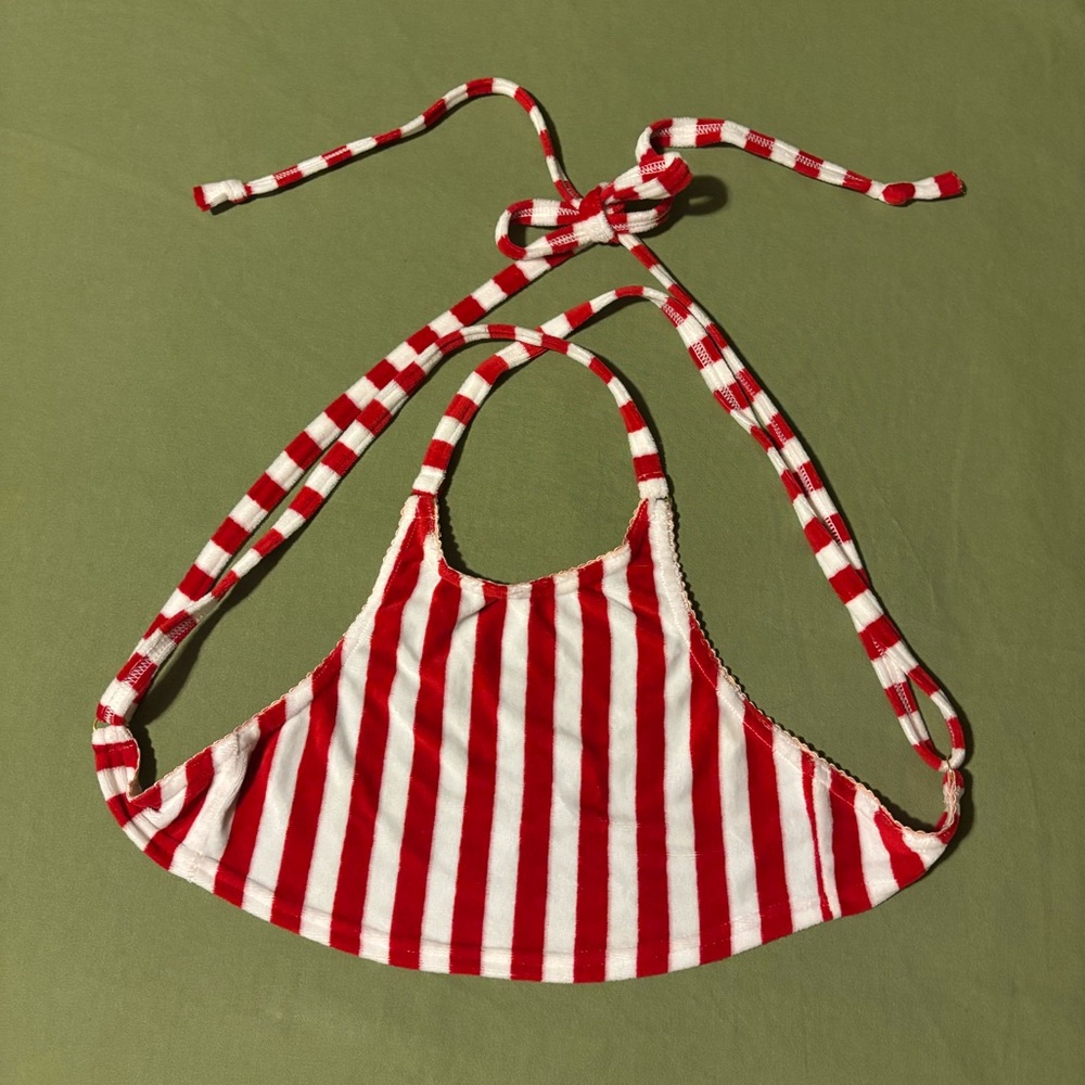 Vintage Fabric Striped Pirouette Halter Top